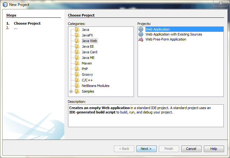 01a - Create a New Web ApplicationProject in NetBeans