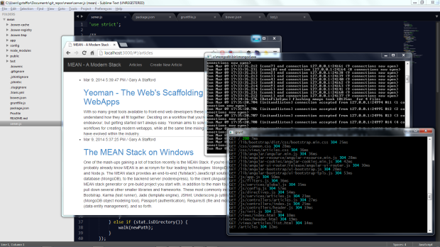 MEAN Stack Using the MEAN.io Project, Running on Windows